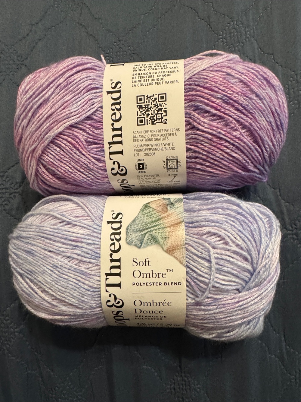 Loops & Threads Soft Ombre Yarn — Lavender/Purple